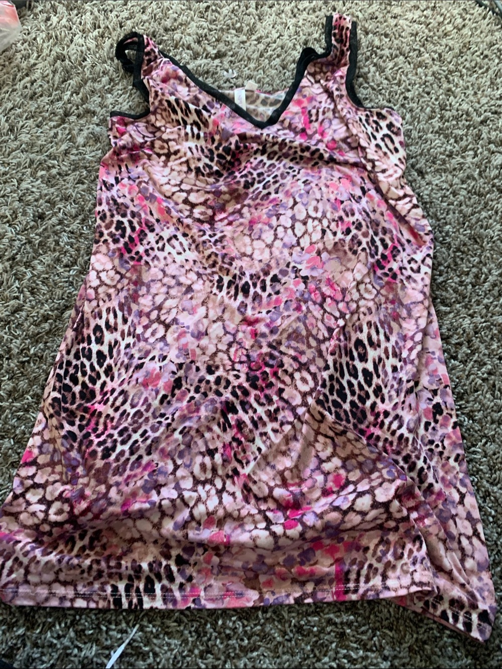 Women's Pink Leopard Print Chemise Slip